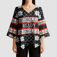 Single Ready To Jingle Christmas Kimono Sleeve Blouse Xmas Holiday Patterns - Wonder Print Shop