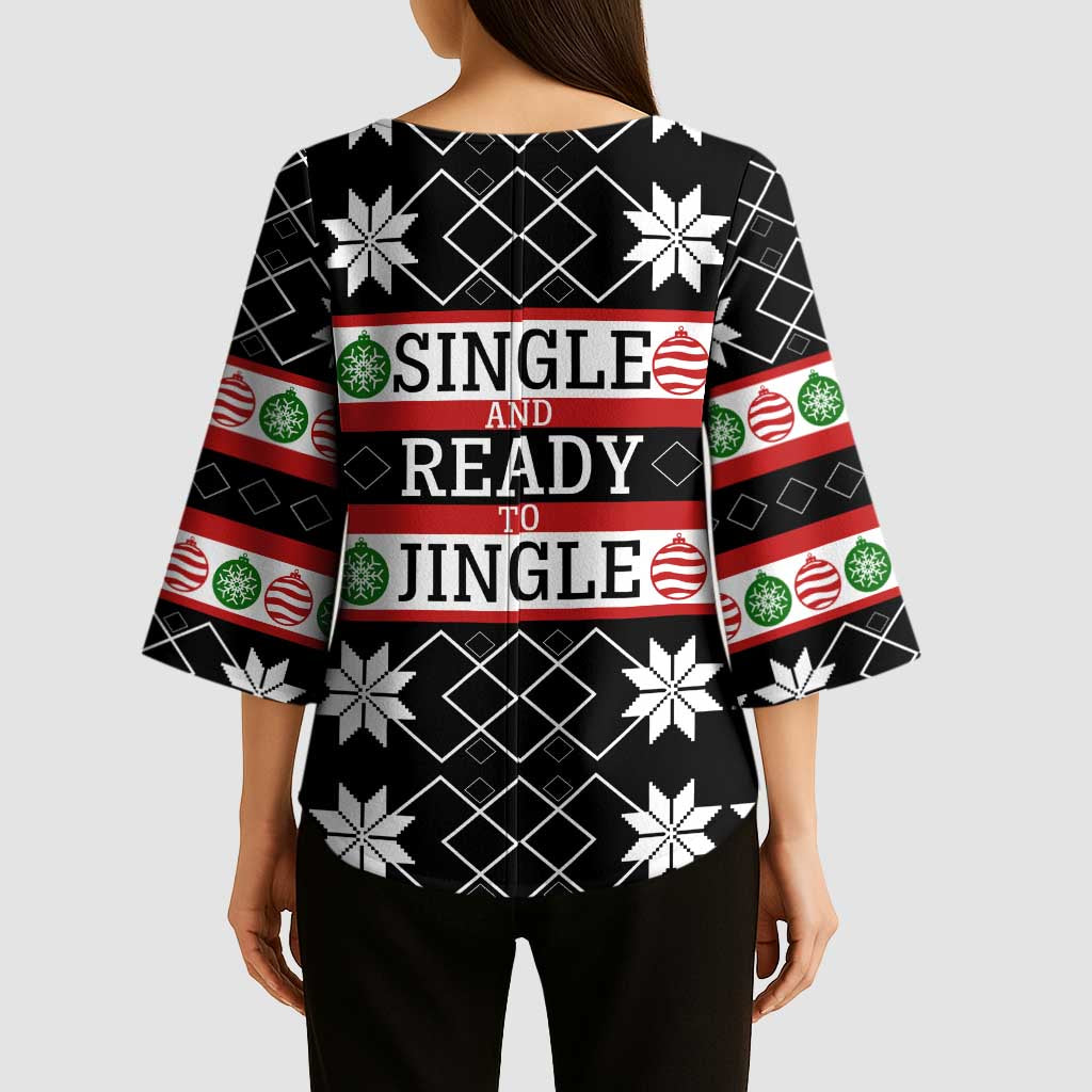 Single Ready To Jingle Christmas Kimono Sleeve Blouse Xmas Holiday Patterns - Wonder Print Shop