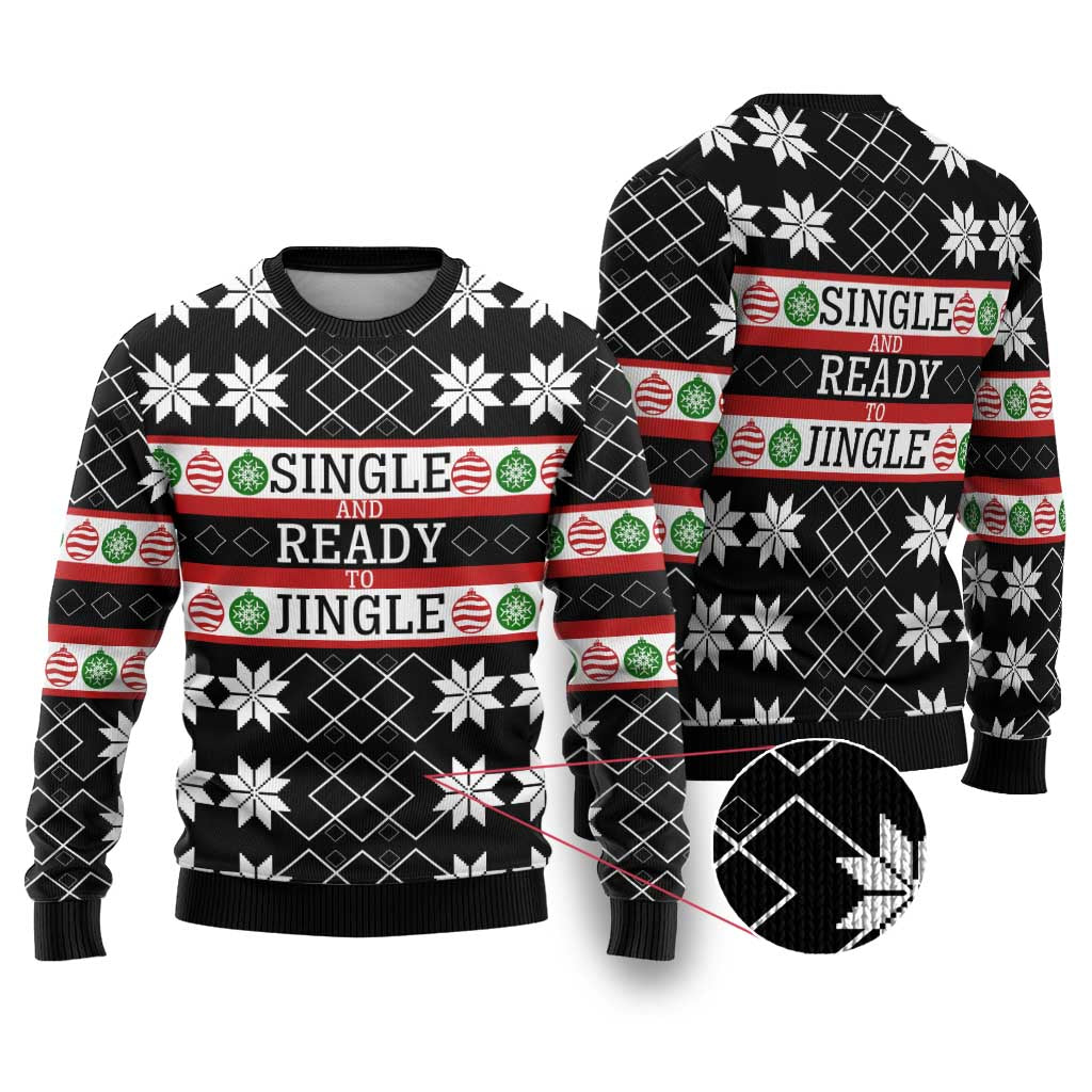 Single Ready To Jingle Christmas Ugly Christmas Sweater Xmas Holiday Patterns - Wonder Print Shop