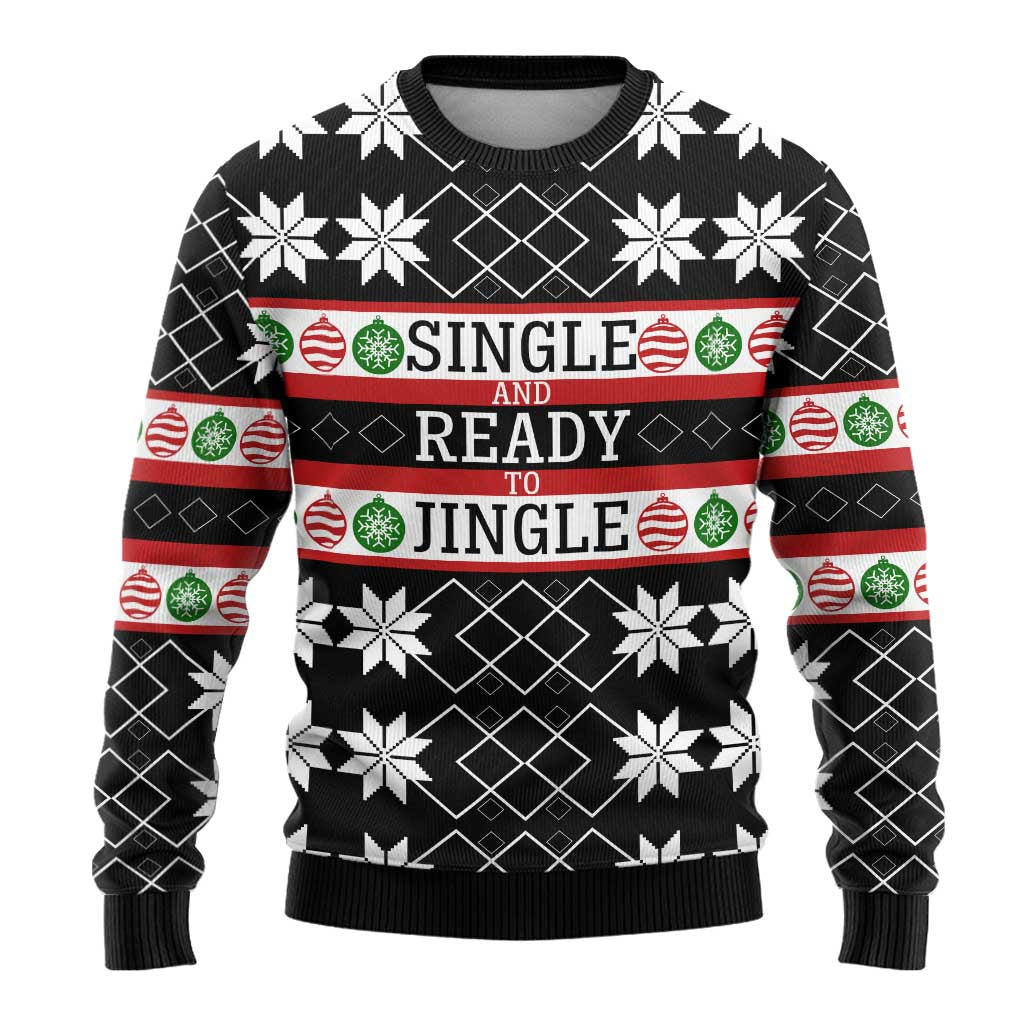 Single Ready To Jingle Christmas Ugly Christmas Sweater Xmas Holiday Patterns - Wonder Print Shop