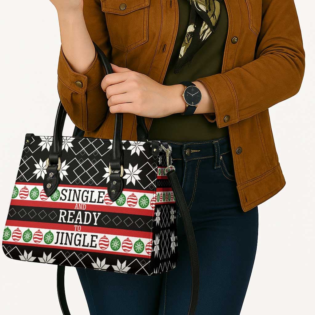 Single Ready To Jingle Christmas Leather Bag Xmas Holiday Patterns - Wonder Print Shop