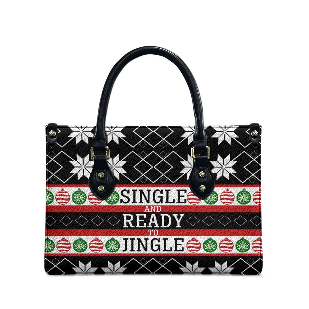 Single Ready To Jingle Christmas Leather Bag Xmas Holiday Patterns - Wonder Print Shop