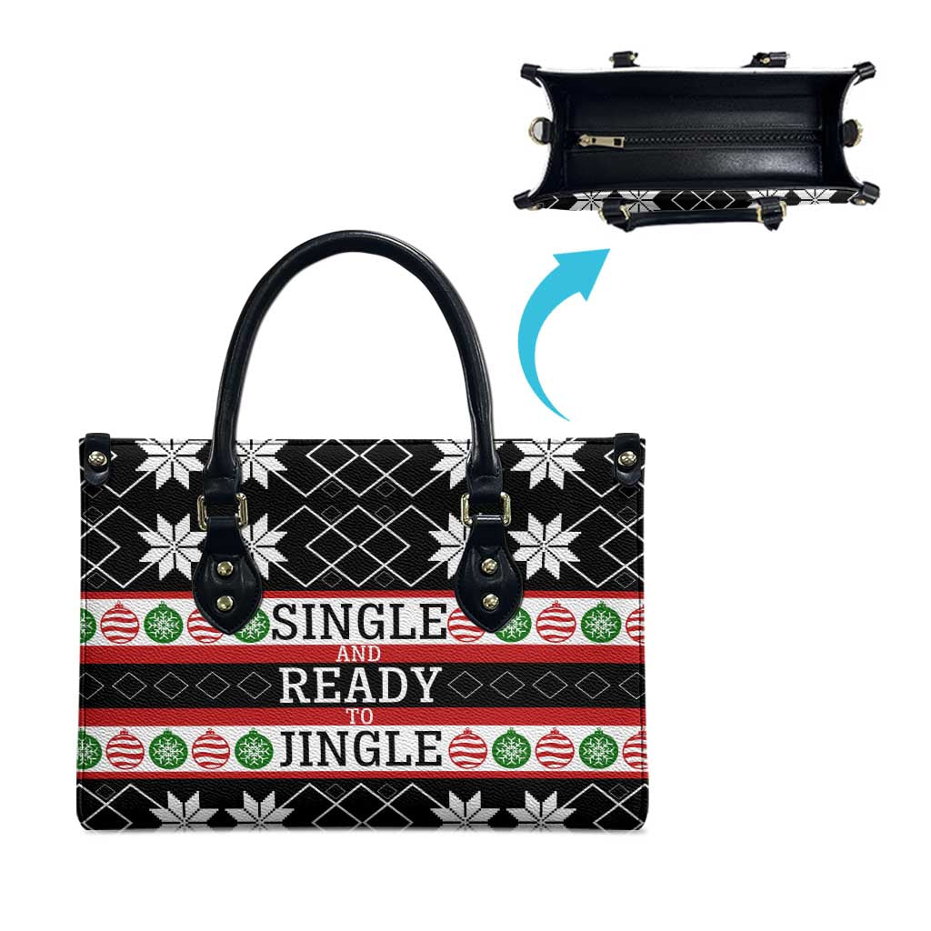 Single Ready To Jingle Christmas Leather Bag Xmas Holiday Patterns - Wonder Print Shop