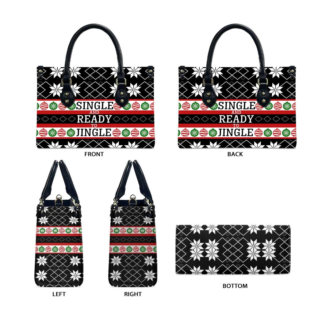 Single Ready To Jingle Christmas Leather Bag Xmas Holiday Patterns - Wonder Print Shop