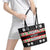 Single Ready To Jingle Christmas Leather Tote Bag Xmas Holiday Patterns - Wonder Print Shop