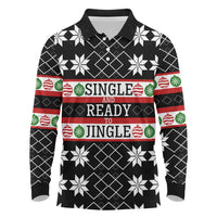 Single Ready To Jingle Christmas Long Sleeve Polo Shirt Xmas Holiday Patterns - Wonder Print Shop