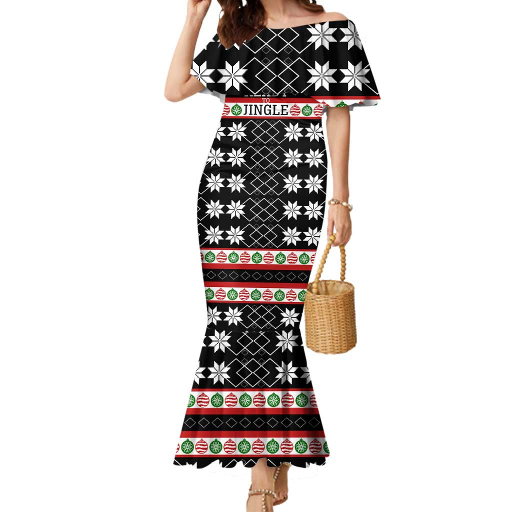 Single Ready To Jingle Christmas Mermaid Dress Xmas Holiday Patterns - Wonder Print Shop