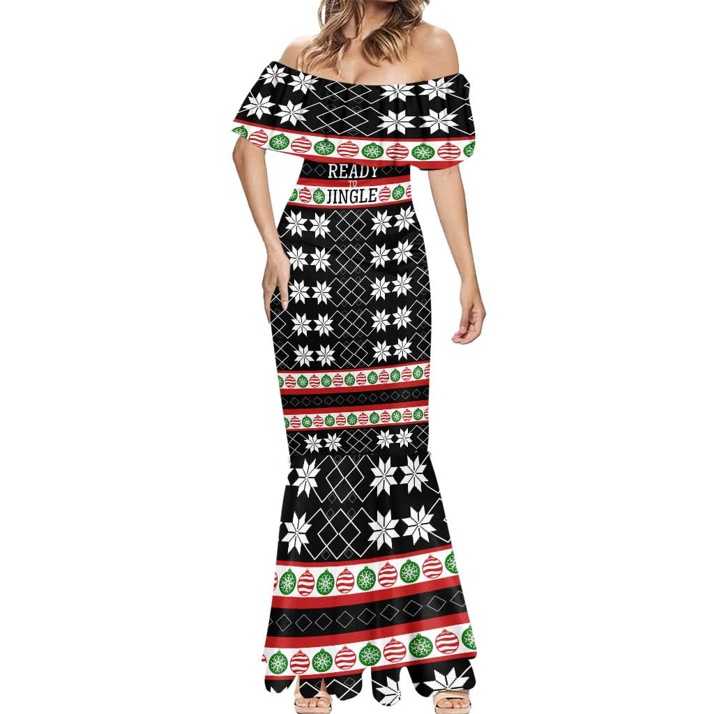 Single Ready To Jingle Christmas Mermaid Dress Xmas Holiday Patterns - Wonder Print Shop