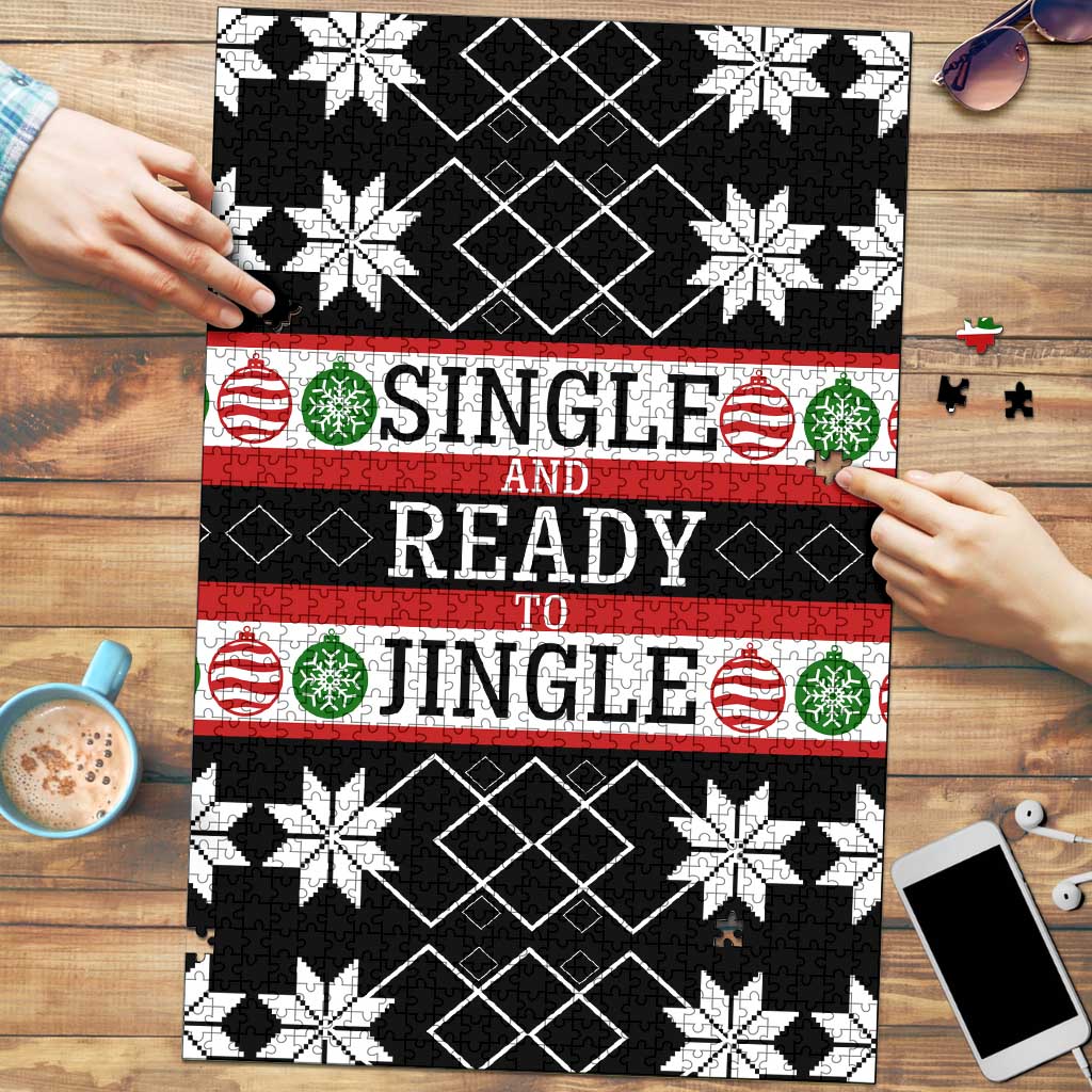 Single Ready To Jingle Christmas Puzzle Xmas Holiday Patterns - Wonder Print Shop