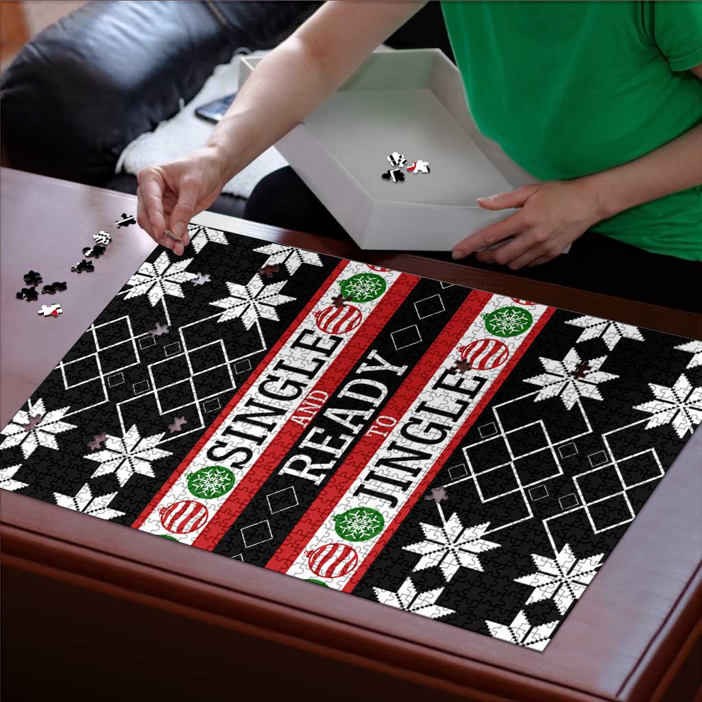 Single Ready To Jingle Christmas Puzzle Xmas Holiday Patterns - Wonder Print Shop