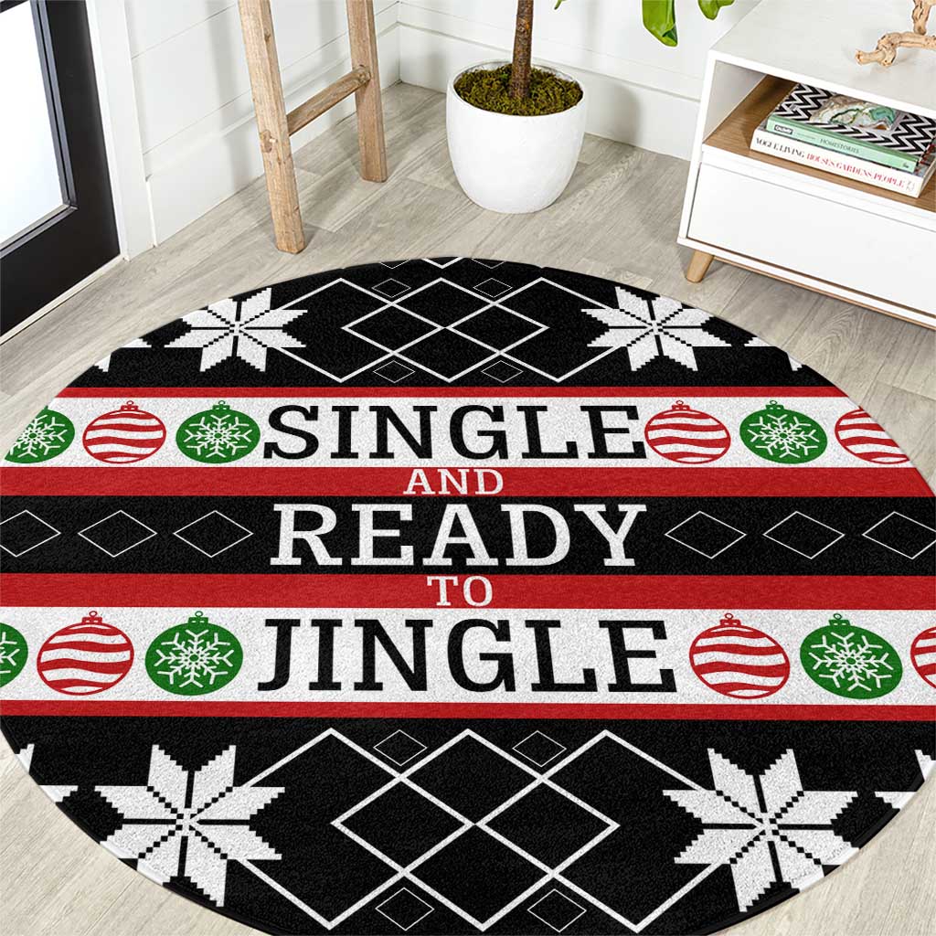 Single Ready To Jingle Christmas Round Carpet Xmas Holiday Patterns - Wonder Print Shop