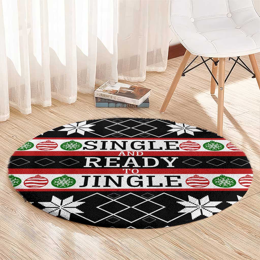 Single Ready To Jingle Christmas Round Carpet Xmas Holiday Patterns - Wonder Print Shop