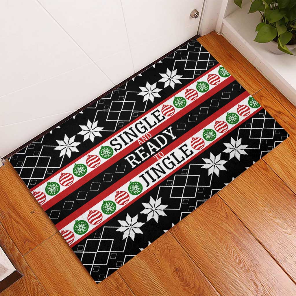 Single Ready To Jingle Christmas Rubber Doormat Xmas Holiday Patterns - Wonder Print Shop