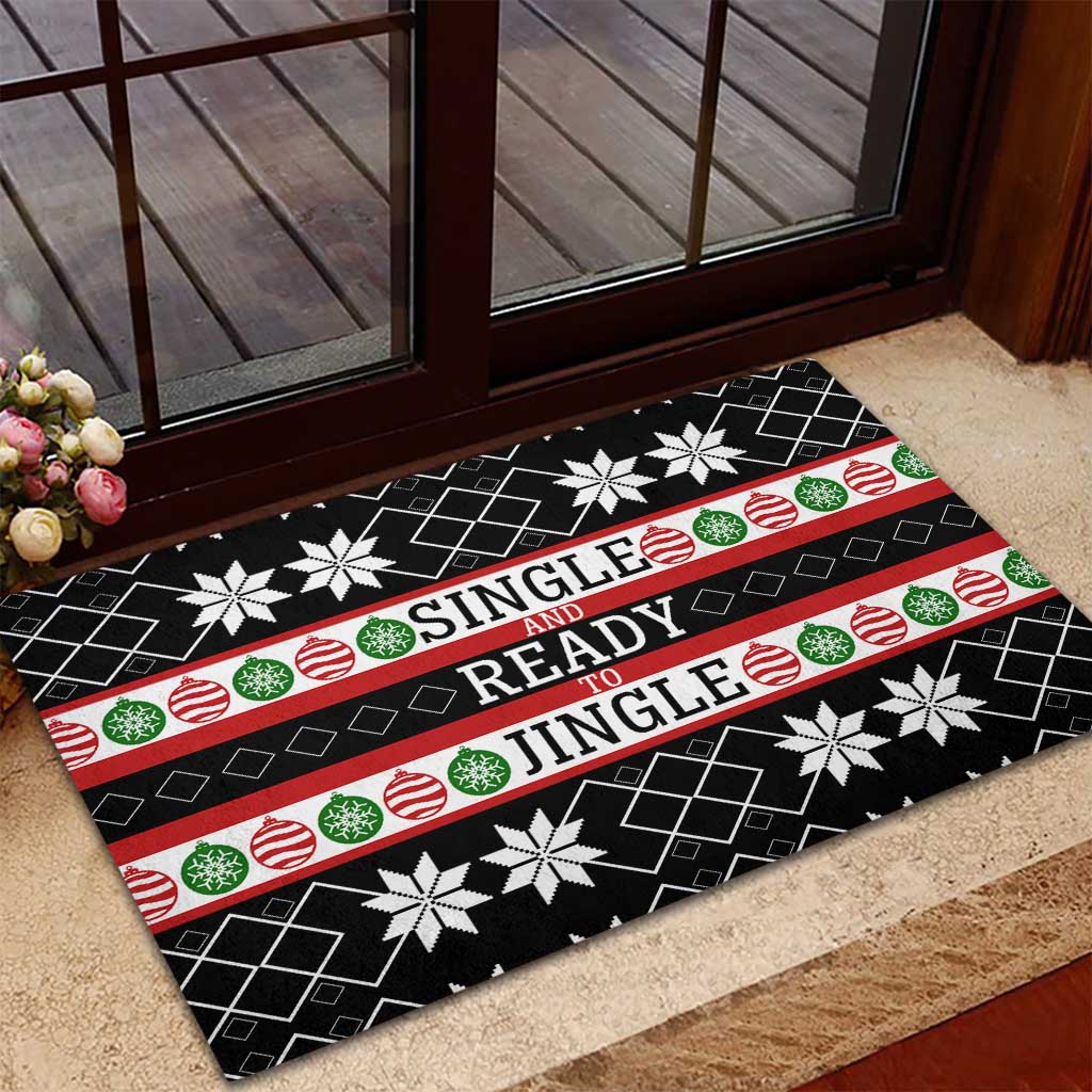Single Ready To Jingle Christmas Rubber Doormat Xmas Holiday Patterns - Wonder Print Shop