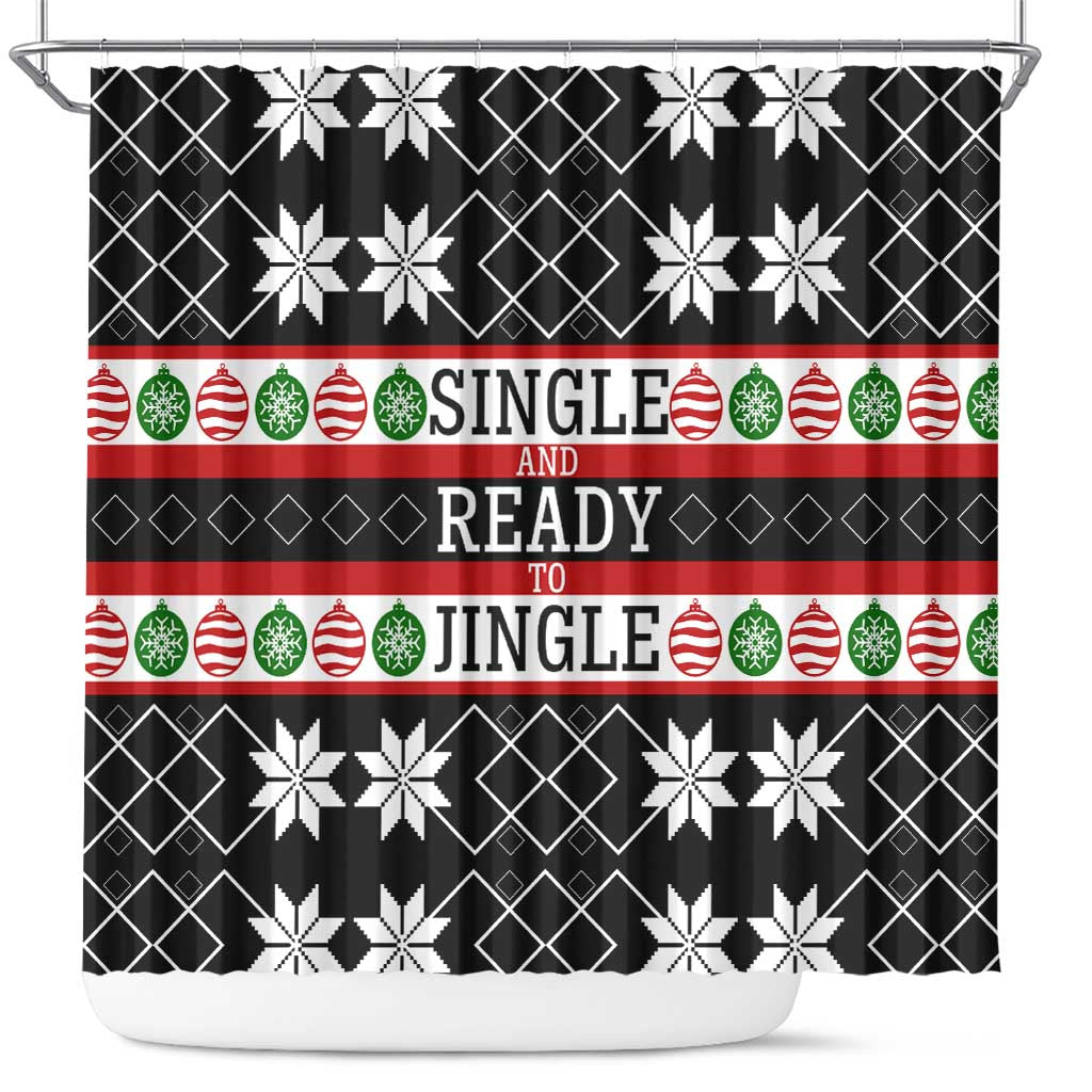 Single Ready To Jingle Christmas Shower Curtain Xmas Holiday Patterns - Wonder Print Shop