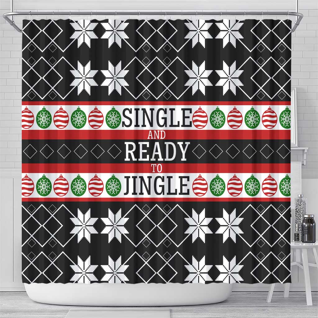 Single Ready To Jingle Christmas Shower Curtain Xmas Holiday Patterns - Wonder Print Shop