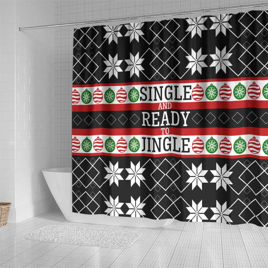 Single Ready To Jingle Christmas Shower Curtain Xmas Holiday Patterns - Wonder Print Shop