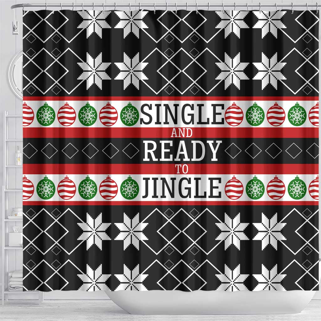 Single Ready To Jingle Christmas Shower Curtain Xmas Holiday Patterns - Wonder Print Shop