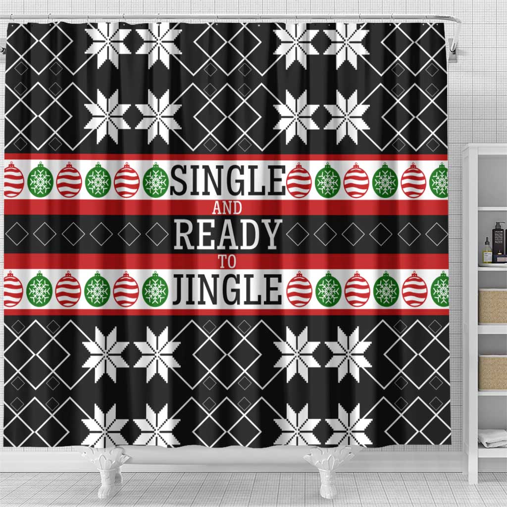 Single Ready To Jingle Christmas Shower Curtain Xmas Holiday Patterns - Wonder Print Shop