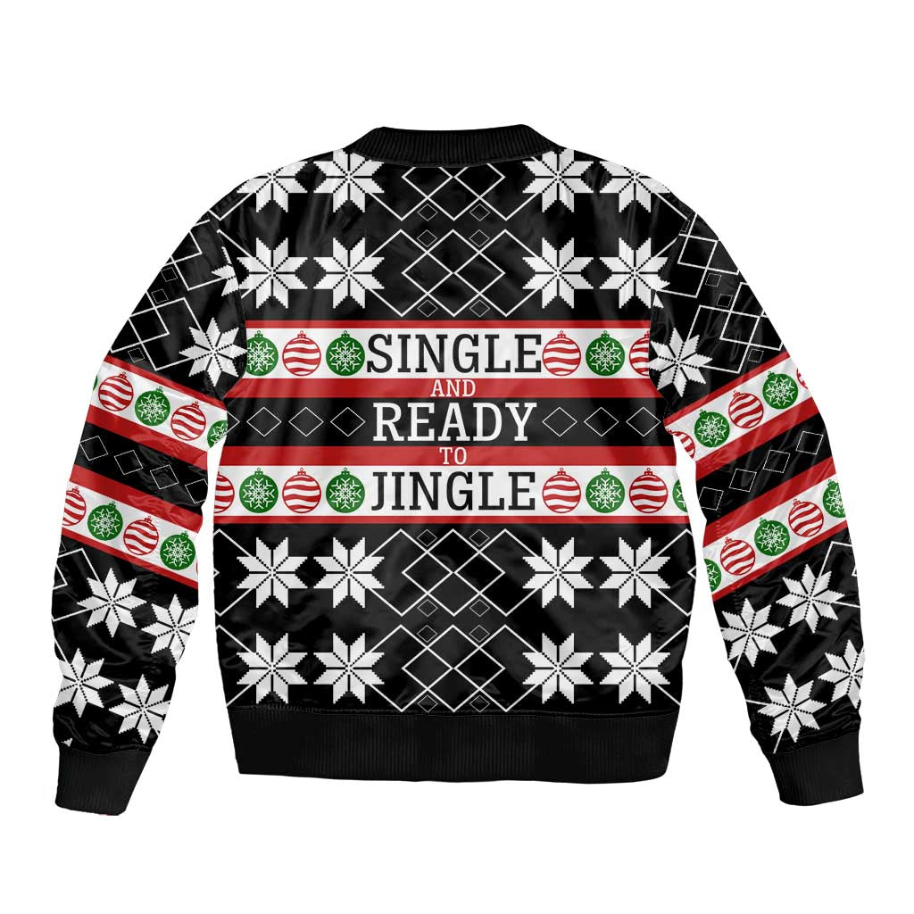 Single Ready To Jingle Christmas Sleeve Zip Bomber Jacket Xmas Holiday Patterns - Wonder Print Shop