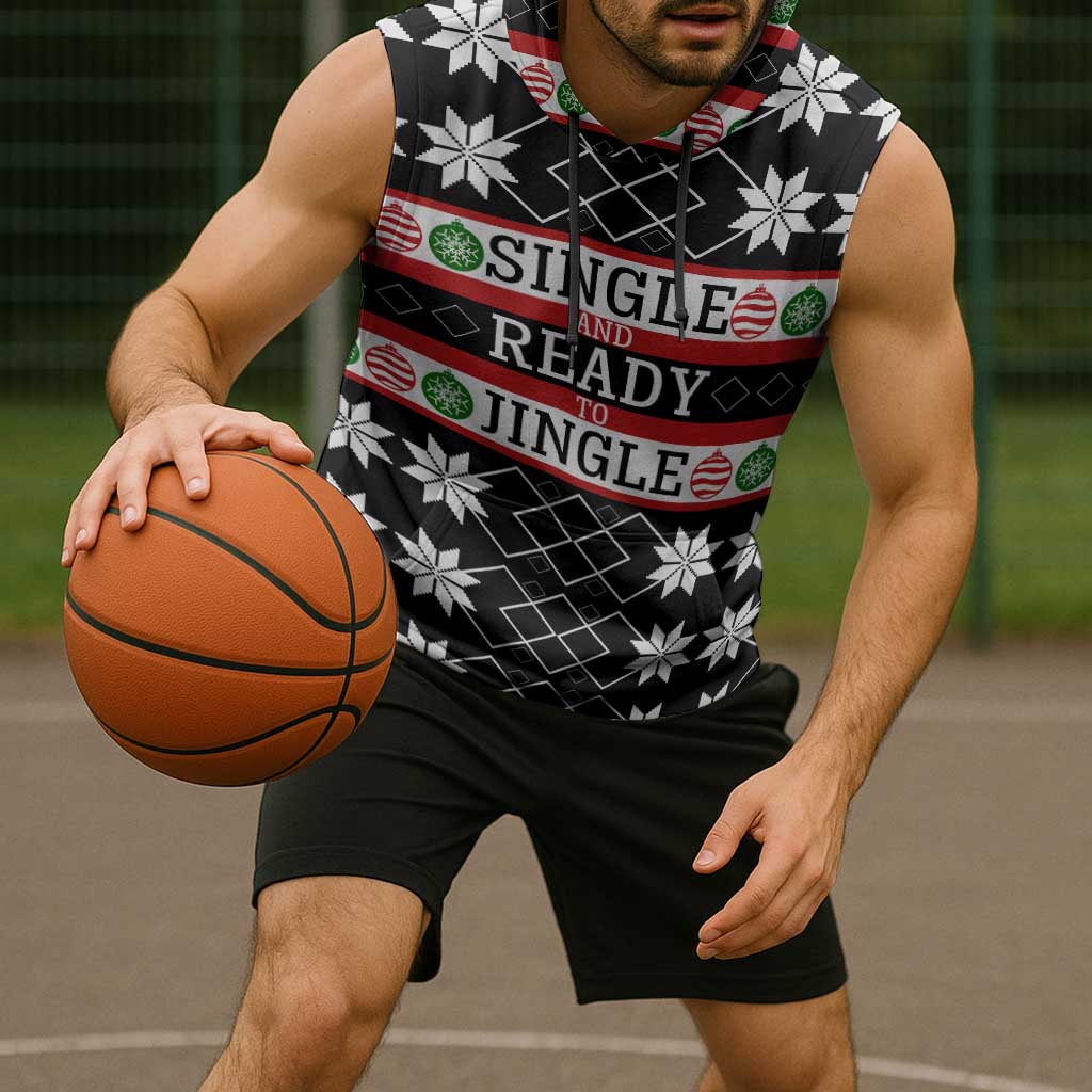 Single Ready To Jingle Christmas Sleeveless Hoodie Xmas Holiday Patterns - Wonder Print Shop