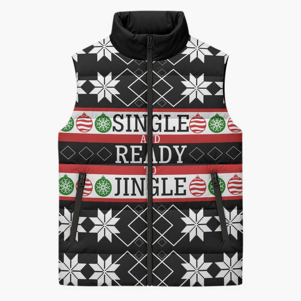 Single Ready To Jingle Christmas Sleeveless Puffer Jacket Xmas Holiday Patterns - Wonder Print Shop