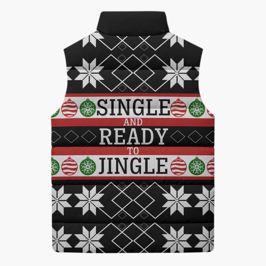Single Ready To Jingle Christmas Sleeveless Puffer Jacket Xmas Holiday Patterns - Wonder Print Shop