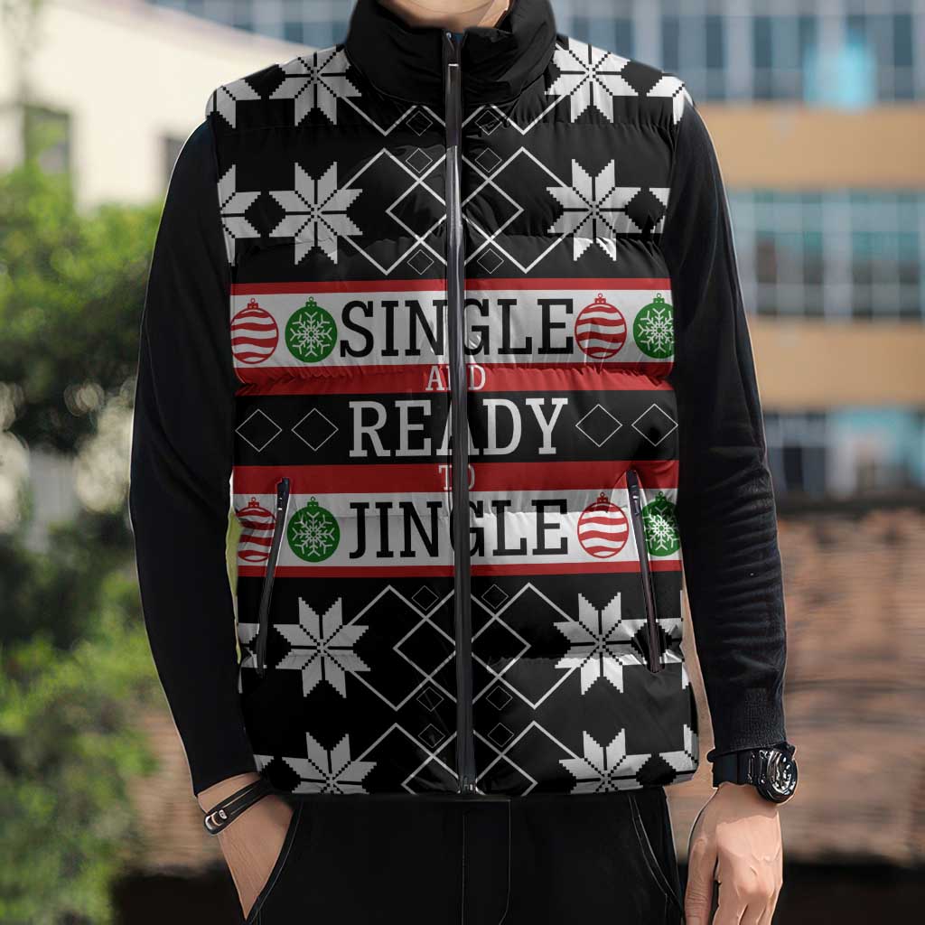 Single Ready To Jingle Christmas Sleeveless Puffer Jacket Xmas Holiday Patterns - Wonder Print Shop