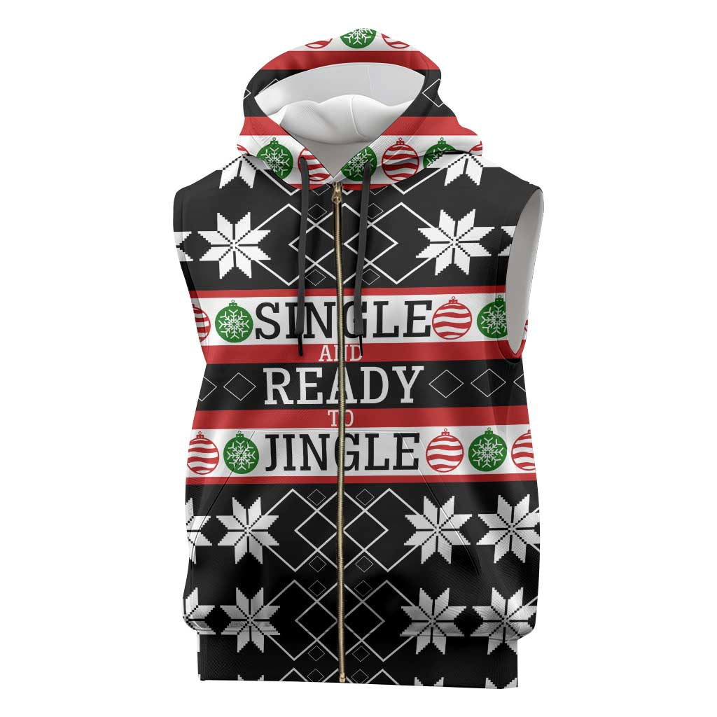 Single Ready To Jingle Christmas Sleeveless Zip Hoodie Xmas Holiday Patterns - Wonder Print Shop
