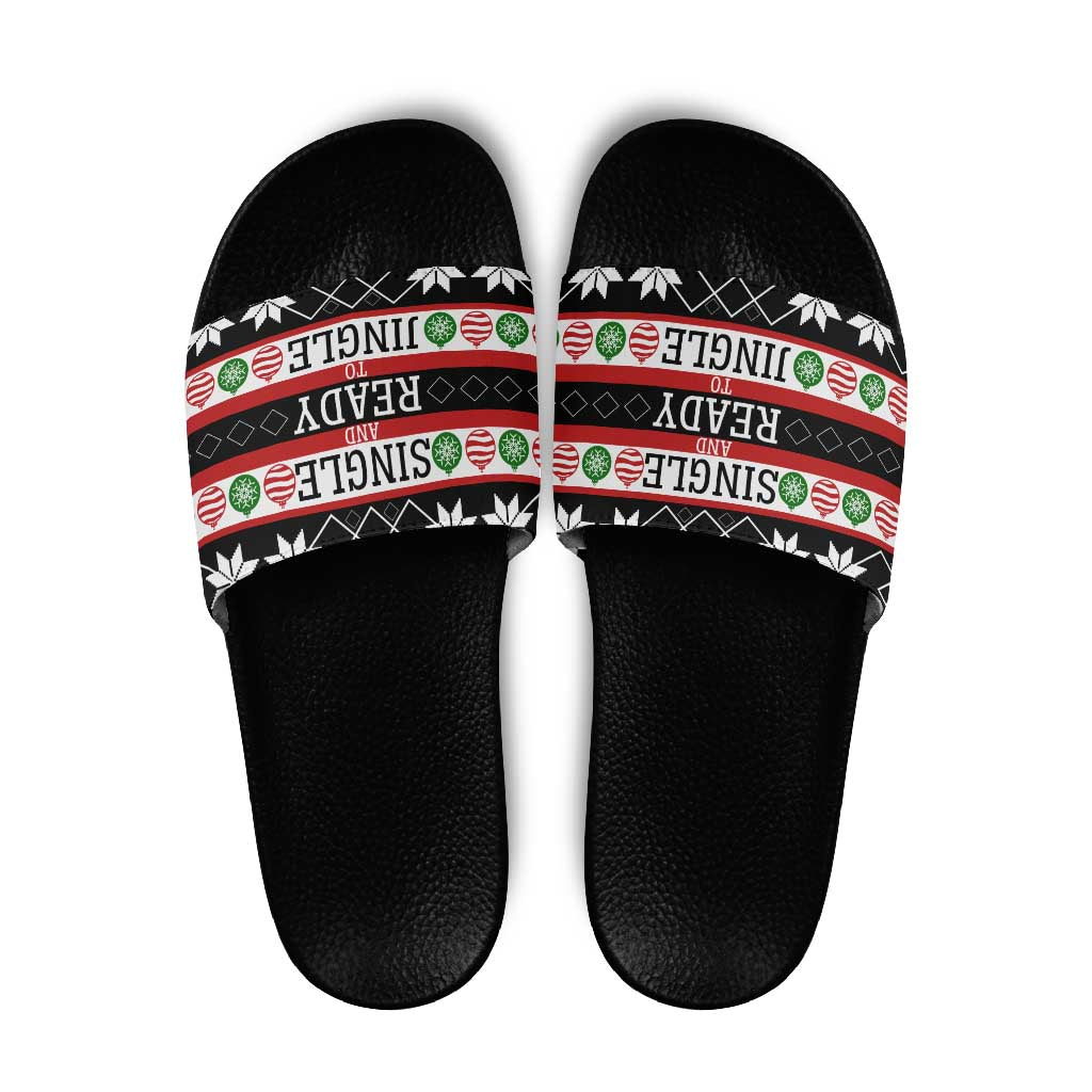 Single Ready To Jingle Christmas Slide Sandals Xmas Holiday Patterns - Wonder Print Shop