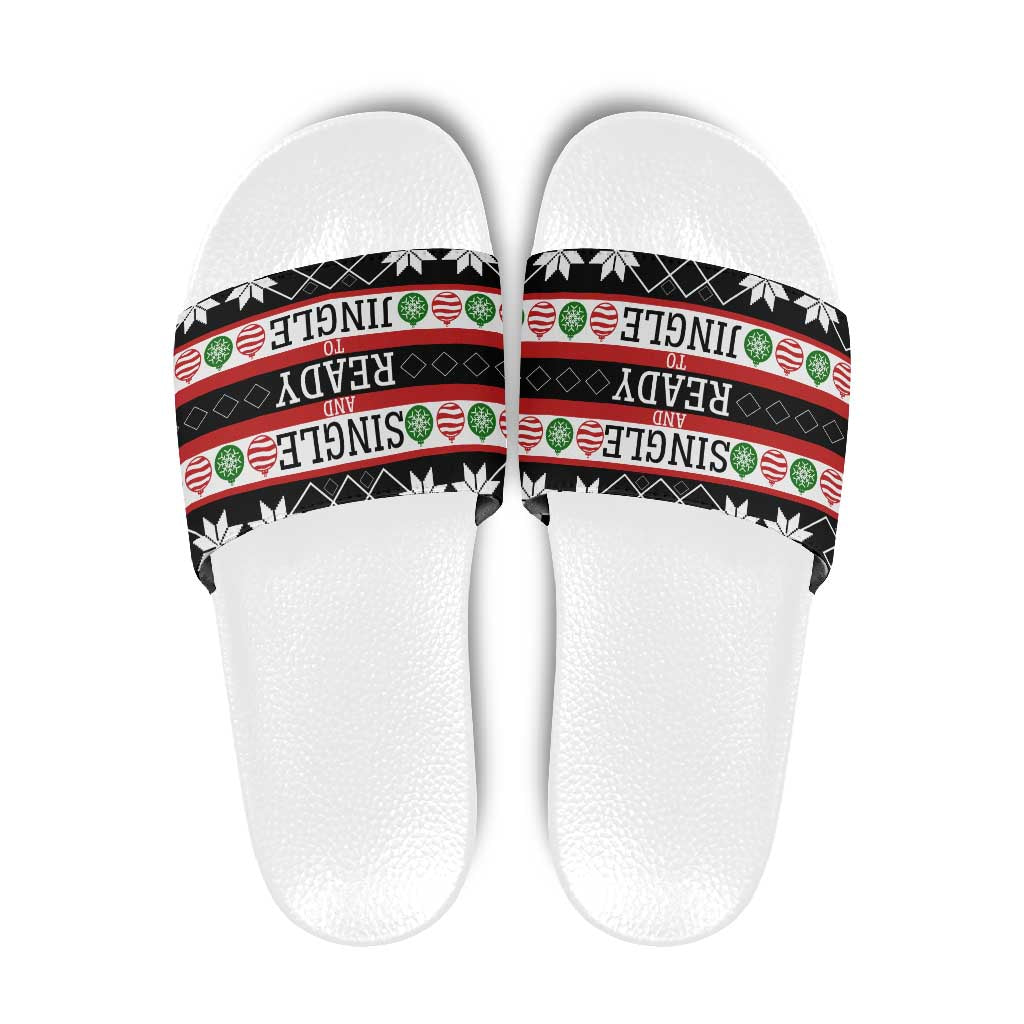 Single Ready To Jingle Christmas Slide Sandals Xmas Holiday Patterns - Wonder Print Shop