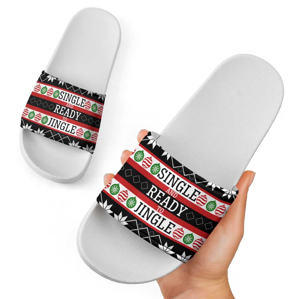Single Ready To Jingle Christmas Slide Sandals Xmas Holiday Patterns - Wonder Print Shop