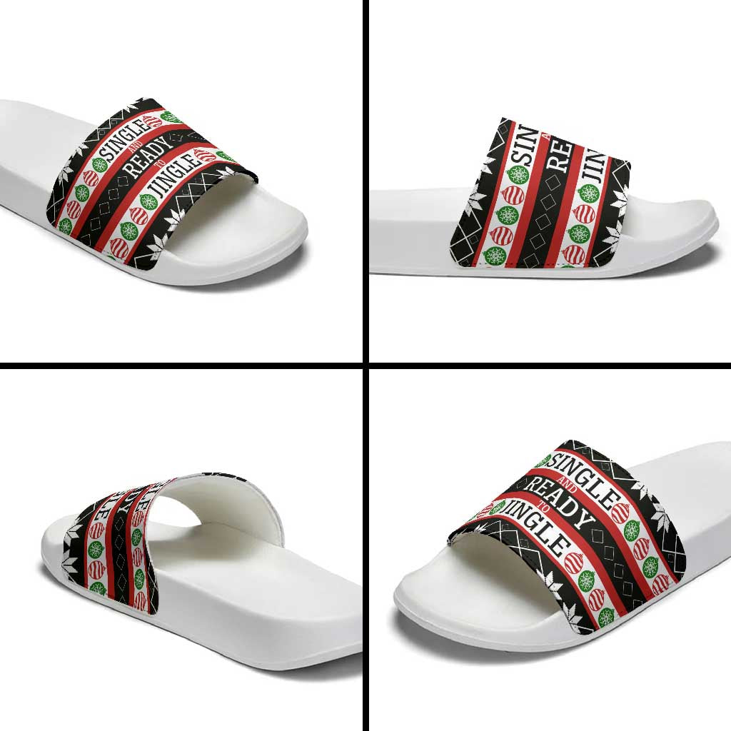 Single Ready To Jingle Christmas Slide Sandals Xmas Holiday Patterns - Wonder Print Shop