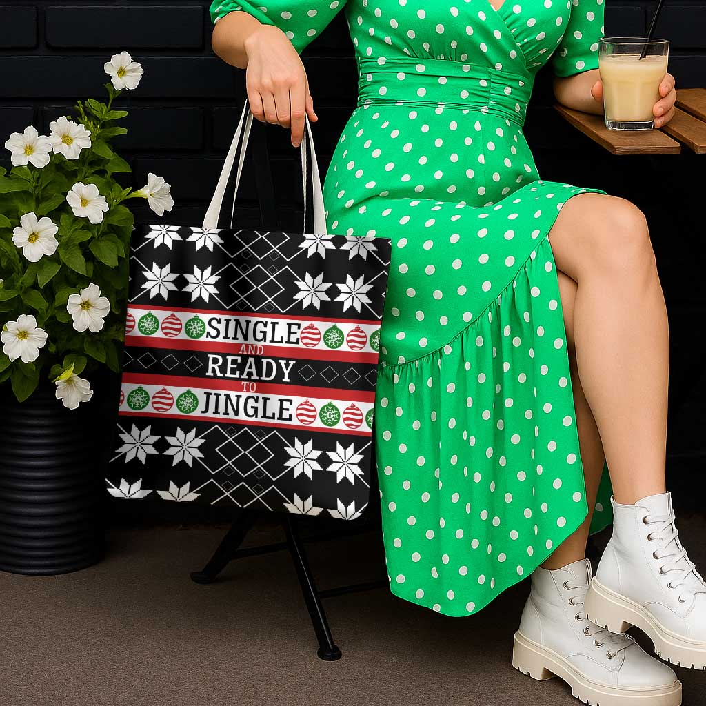 Single Ready To Jingle Christmas Tote Bag Xmas Holiday Patterns - Wonder Print Shop