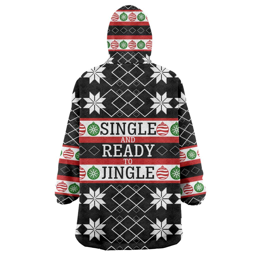 Single Ready To Jingle Christmas Wearable Blanket Hoodie Xmas Holiday Patterns - Wonder Print Shop