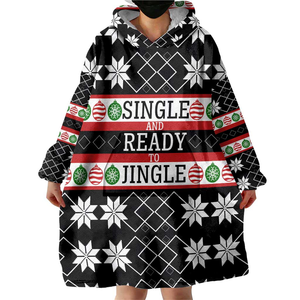 Single Ready To Jingle Christmas Wearable Blanket Hoodie Xmas Holiday Patterns - Wonder Print Shop