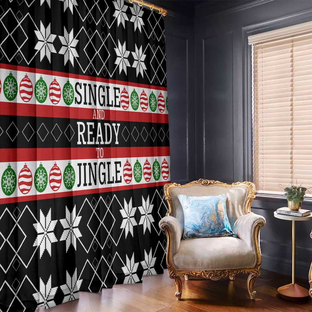 Single Ready To Jingle Christmas Window Curtain Xmas Holiday Patterns - Wonder Print Shop