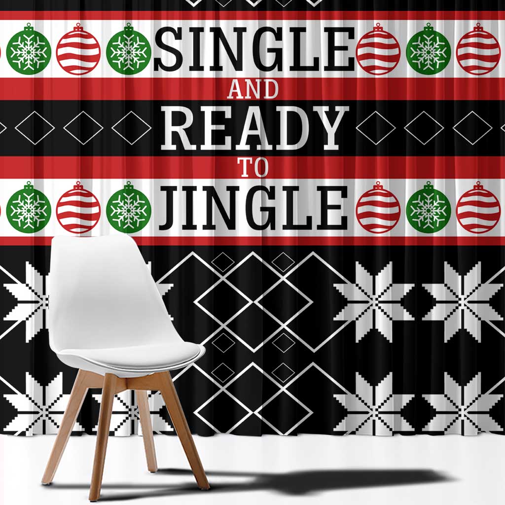 Single Ready To Jingle Christmas Window Curtain Xmas Holiday Patterns - Wonder Print Shop