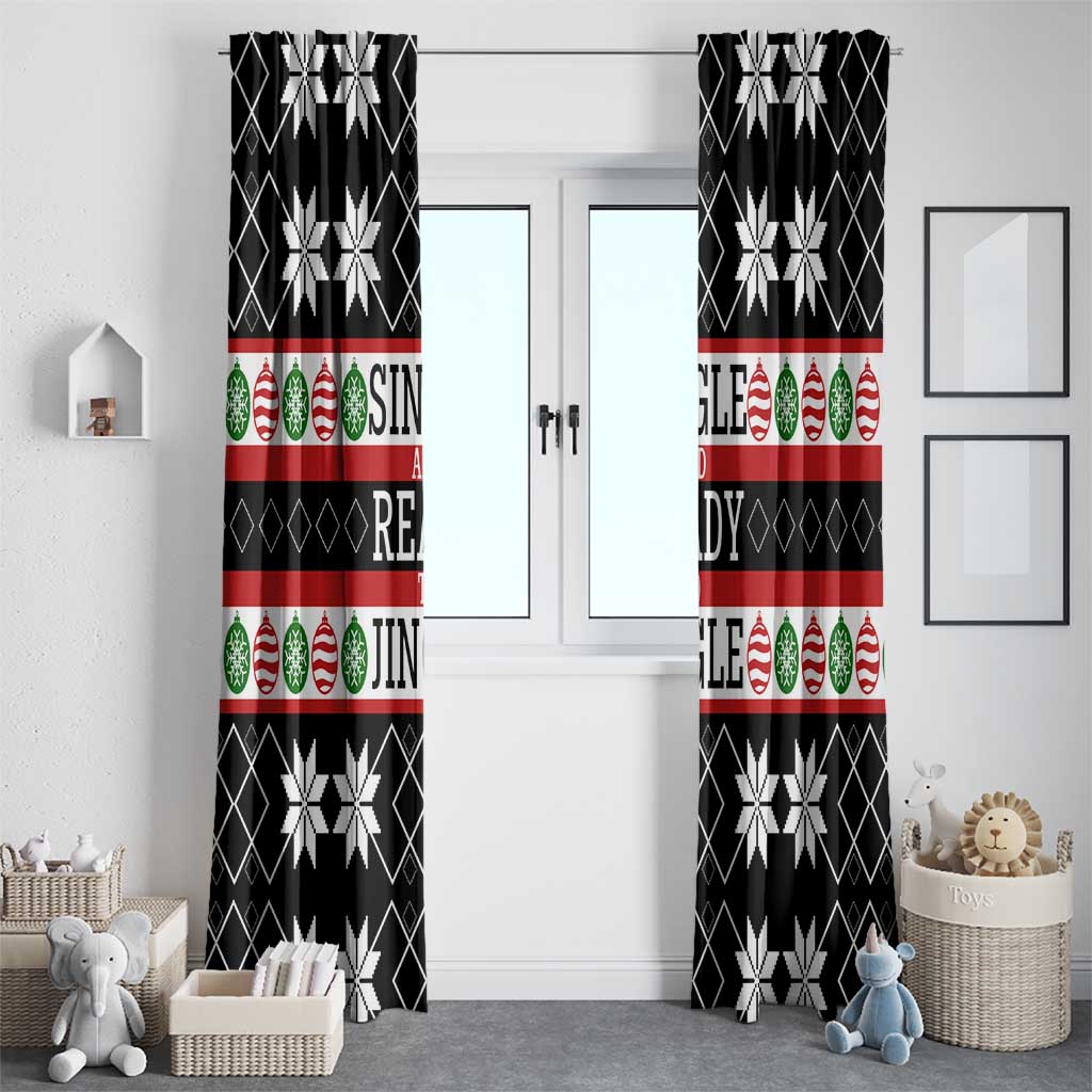 Single Ready To Jingle Christmas Window Curtain Xmas Holiday Patterns - Wonder Print Shop