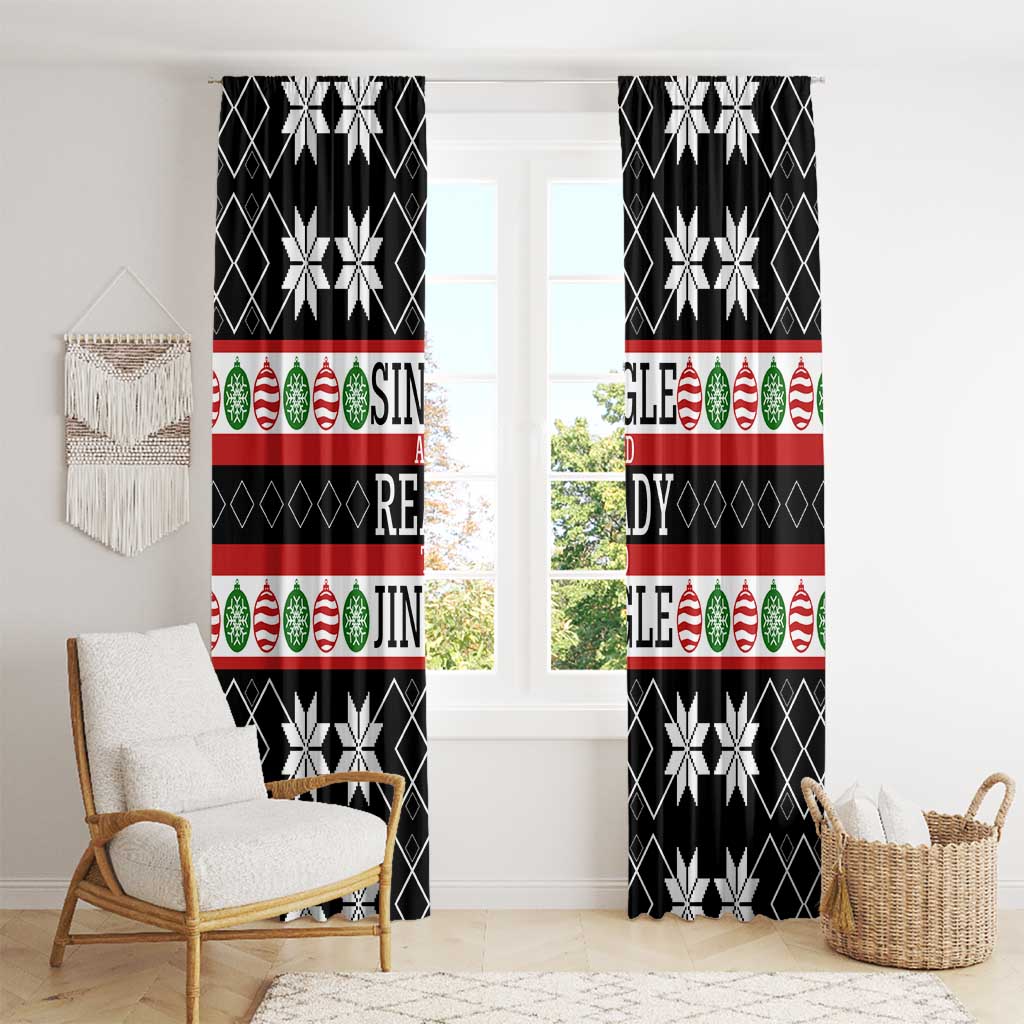 Single Ready To Jingle Christmas Window Curtain Xmas Holiday Patterns - Wonder Print Shop