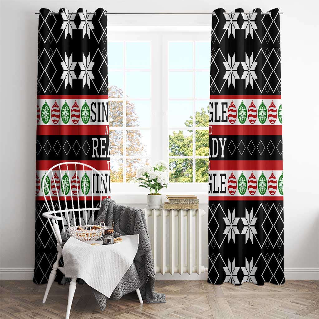 Single Ready To Jingle Christmas Window Curtain Xmas Holiday Patterns - Wonder Print Shop