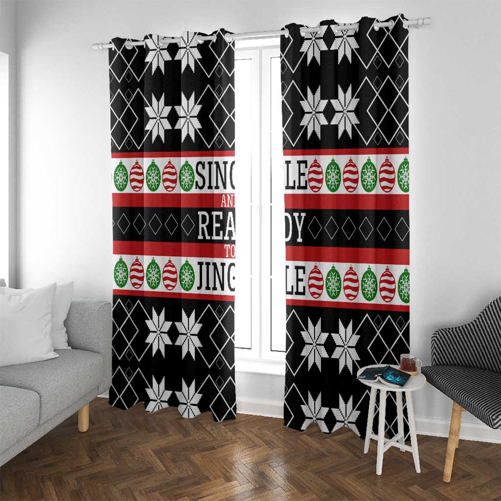Single Ready To Jingle Christmas Window Curtain Xmas Holiday Patterns - Wonder Print Shop