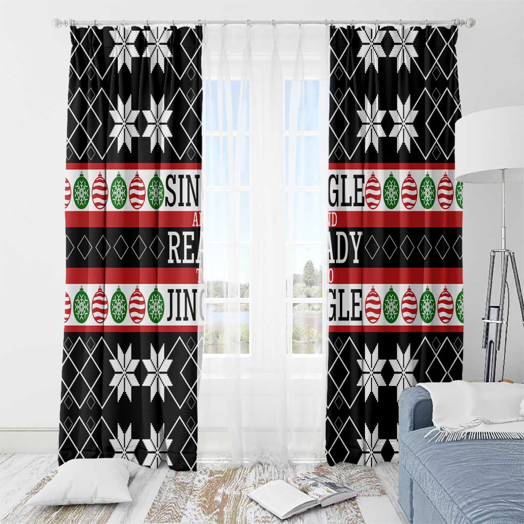 Single Ready To Jingle Christmas Window Curtain Xmas Holiday Patterns - Wonder Print Shop
