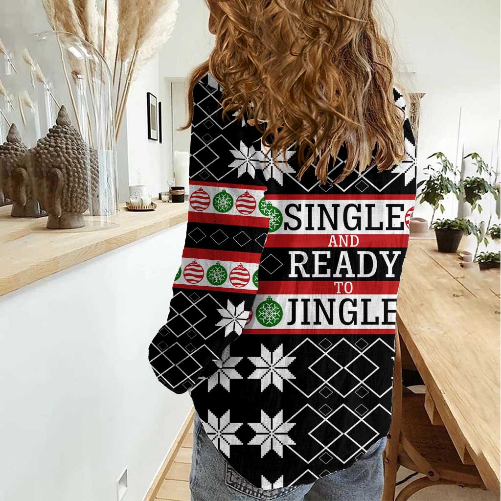 Single Ready To Jingle Christmas Women Casual Shirt Xmas Holiday Patterns - Wonder Print Shop