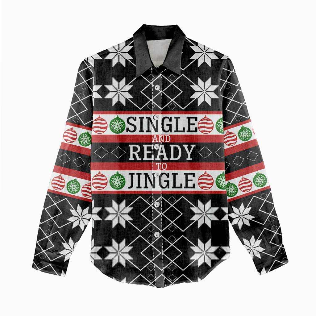 Single Ready To Jingle Christmas Women Casual Shirt Xmas Holiday Patterns - Wonder Print Shop