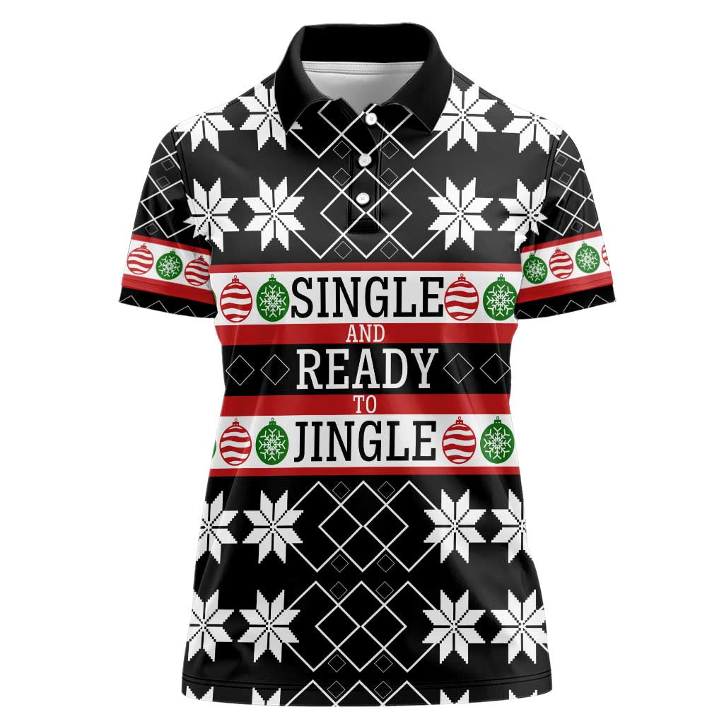 Single Ready To Jingle Christmas Women Polo Shirt Xmas Holiday Patterns - Wonder Print Shop