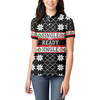 Single Ready To Jingle Christmas Women Polo Shirt Xmas Holiday Patterns - Wonder Print Shop
