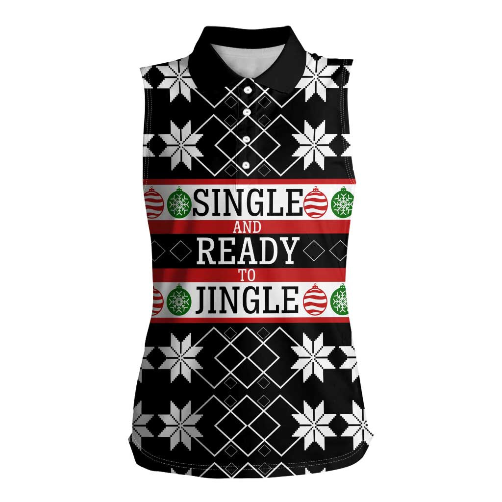 Single Ready To Jingle Christmas Women Sleeveless Polo Shirt Xmas Holiday Patterns - Wonder Print Shop