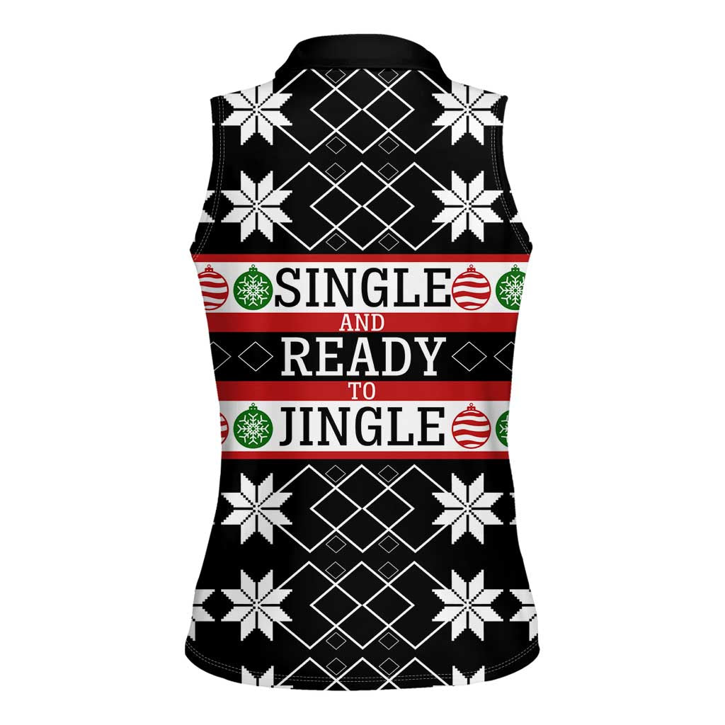 Single Ready To Jingle Christmas Women Sleeveless Polo Shirt Xmas Holiday Patterns - Wonder Print Shop