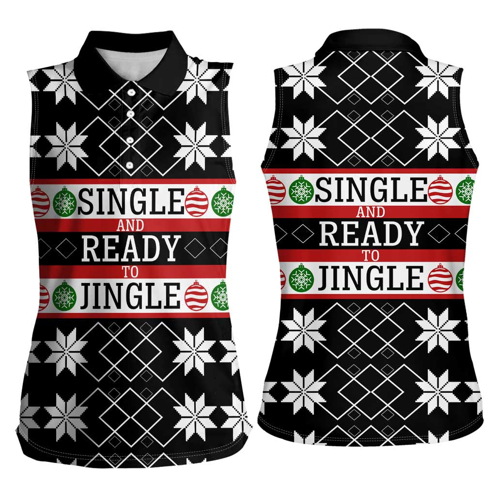 Single Ready To Jingle Christmas Women Sleeveless Polo Shirt Xmas Holiday Patterns - Wonder Print Shop